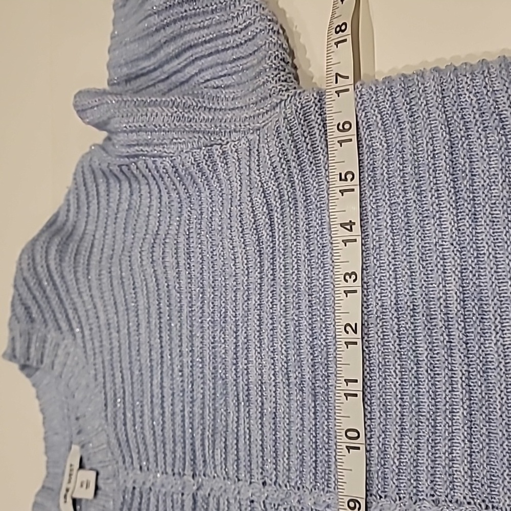Nine West Sparkle Ribbed Knit Sweater Pastel Blue XS - Picture 12 of 13